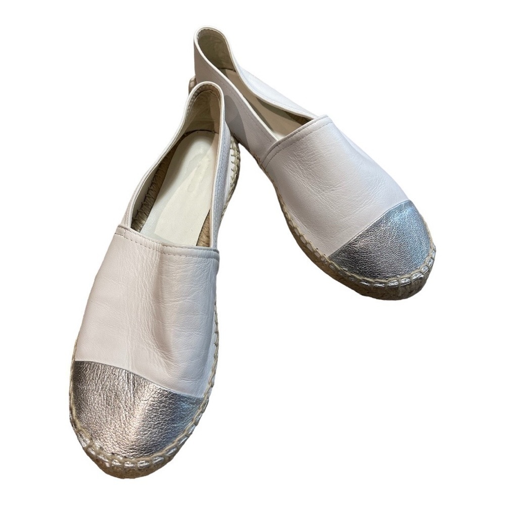 Aldo Espadrilles White With Silver Toe Cap